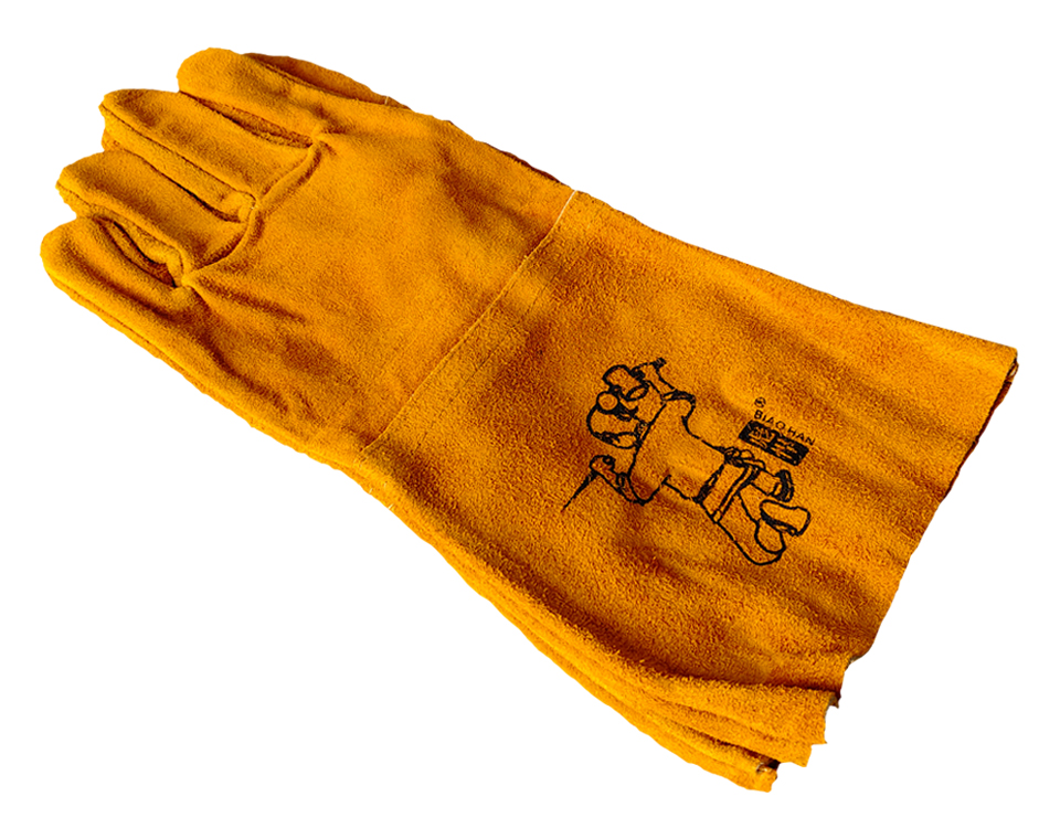 单层牛皮电焊手套（加长）